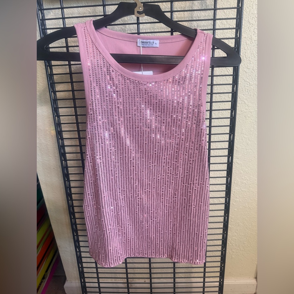 Dresstells Pink Sequin Tank Top. Reduction sale 2026
